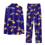 Baltimore Ravens Long Pajama Set Custom Snack Scatter Purple Best Selling