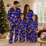 Baltimore Ravens Long Pajama Set Custom Snack Scatter Purple Best Selling