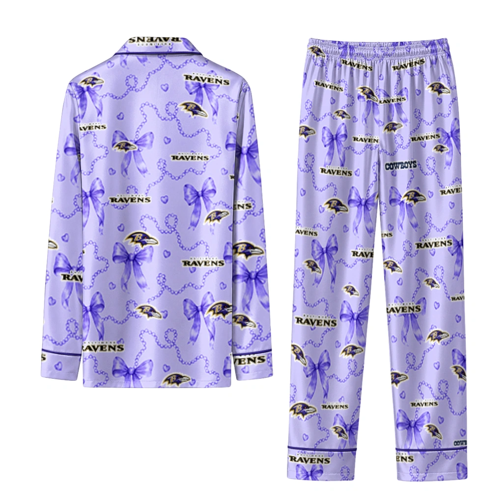 baltimore ravens long pajama set customized ribbon chains purple fashion forward.webp baltimore ravens long pajama set customized ribbon chains purple fashion forward.webp
