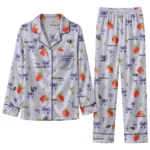 baltimore ravens long pajama set customized ribbon florals purple best selling.webp
