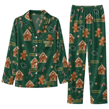 Baylor Bears Long Pajama Set Custom Candy Scatter Green Best Selling