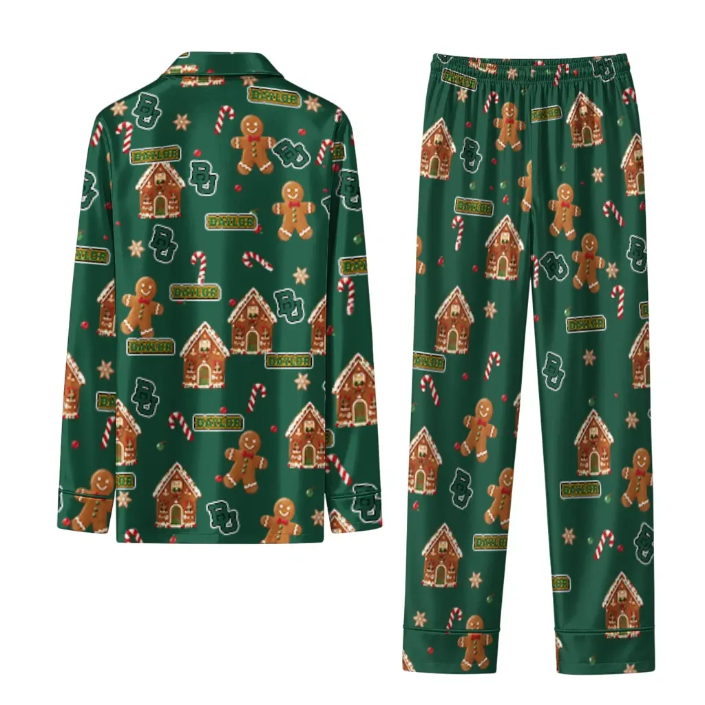 Baylor Bears Long Pajama Set Custom Candy Scatter Green Fashion Forward Baylor Bears Long Pajama Set Custom Candy Scatter Green Fashion Forward