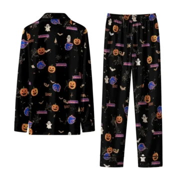 Boise State Broncos Long Pajama Set Customized Icon Confetti Black Fashion Forward
