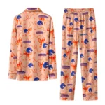 Boise State Broncos Long Pajama Set Customized Ribbon Chains Orange Best Selling