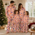 Boise State Broncos Long Pajama Set Customized Ribbon Chains Orange Best Selling