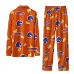 Boise State Broncos Long Pajama Set Customized Snack Scatter Orange Best Selling