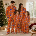 Boise State Broncos Long Pajama Set Customized Snack Scatter Orange Best Selling