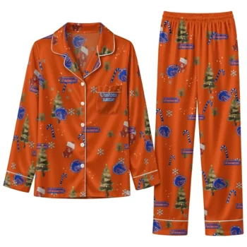 Boise State Broncos Long Pajama Set Customized Sprig Scatter Orange Best Selling