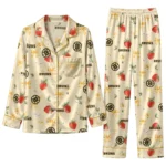boston bruins long pajama set custom ribbon florals gold best selling.webp
