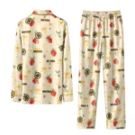boston bruins long pajama set custom ribbon florals gold best selling.webp
