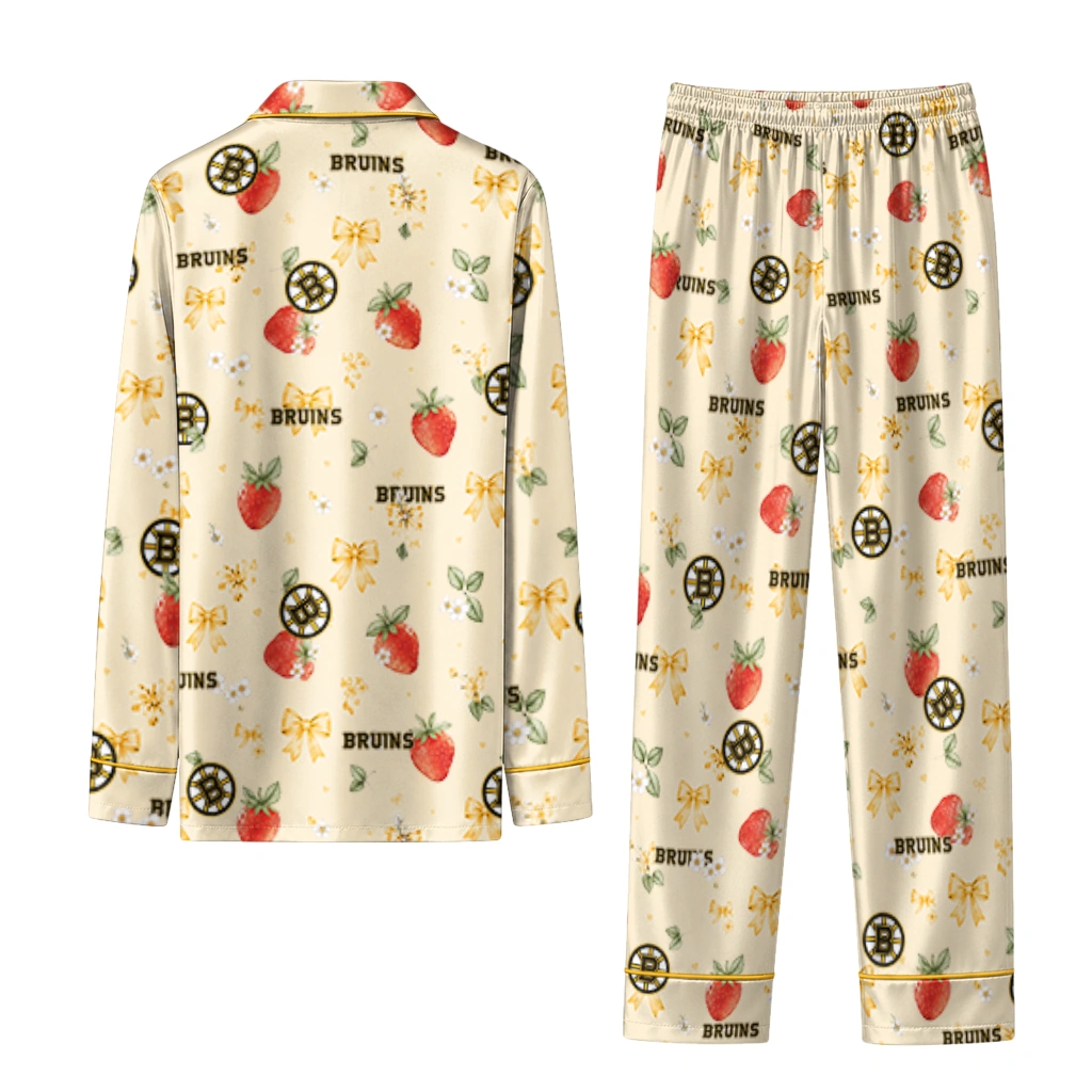 boston bruins long pajama set custom ribbon florals gold fashion forward.webp boston bruins long pajama set custom ribbon florals gold fashion forward.webp
