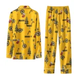 Boston Bruins Long Pajama Set Custom Sprig Scatter Gold Best Selling