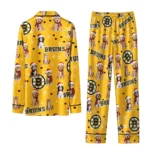 Boston Bruins Long Pajama Set Customized Animal Scatter Gold Best Selling