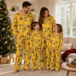 Boston Bruins Long Pajama Set Personalized Candy Scatter Gold Best Selling