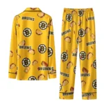 Boston Bruins Long Pajama Set Personalized Snack Scatter Gold Best Selling