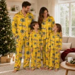 Boston Bruins Long Pajama Set Personalized Snack Scatter Gold Best Selling