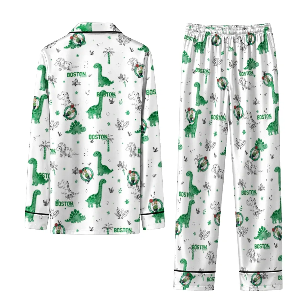 Boston Celtics Long Pajama Set Custom Character Scatter Fashion Forward Boston Celtics Long Pajama Set Custom Character Scatter Fashion Forward