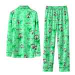 boston celtics long pajama set personalized ribbon chains green best selling.webp