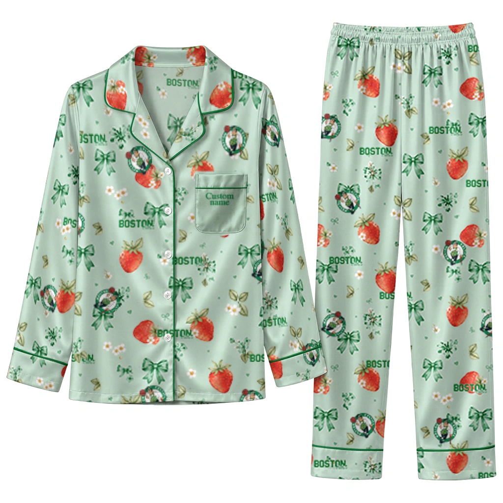 boston celtics long pajama set personalized ribbon florals green best selling.webp boston celtics long pajama set personalized ribbon florals green best selling.webp