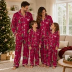 Boston College Eagles Long Pajama Set Custom Sprig Scatter Maroon Best Selling