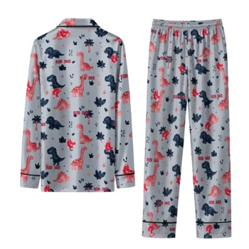 boston red sox long pajama set custom character scatter fashion forward.webp