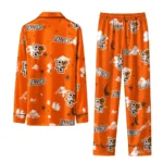 Bowling Green Falcons Long Pajama Set Customized Cloud Stars Orange Best Selling