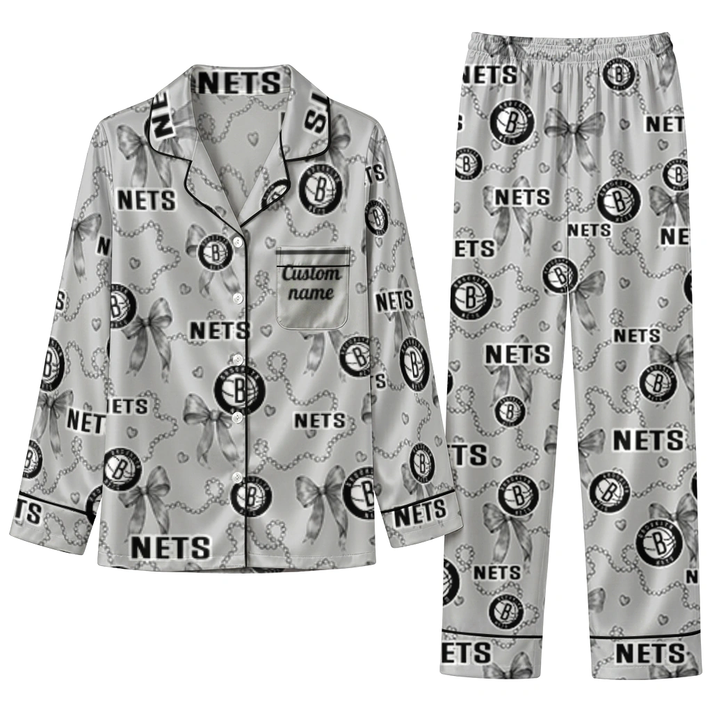 brooklyn nets long pajama set custom ribbon chains black best selling.webp brooklyn nets long pajama set custom ribbon chains black best selling.webp