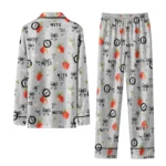 brooklyn nets long pajama set custom ribbon florals black best selling.webp