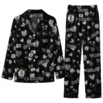 brooklyn nets long pajama set customized heart charms black best selling.webp