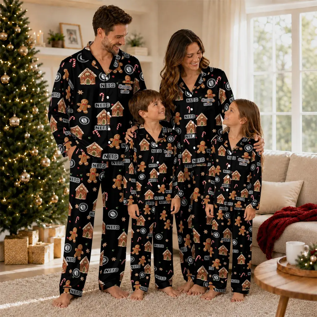 Brooklyn Nets Long Pajama Set Personalized Candy Scatter Black Latest Model Brooklyn Nets Long Pajama Set Personalized Candy Scatter Black Latest Model