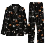 brooklyn nets long pajama set personalized icon confetti black best selling.webp