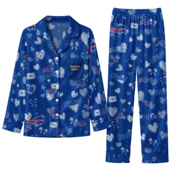 buffalo bills long pajama set custom heart charms blue best selling.webp