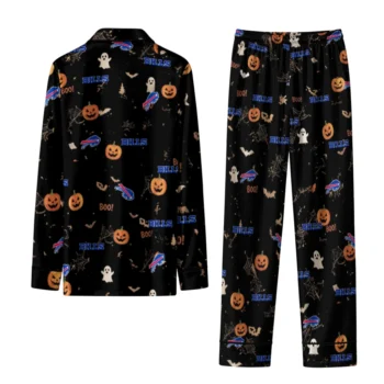 buffalo bills long pajama set customized icon confetti black fashion forward.webp