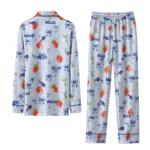 buffalo bills long pajama set personalized ribbon florals blue best selling.webp