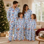 buffalo bills long pajama set personalized ribbon florals blue best selling.webp