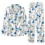 Buffalo Bulls Long Pajama Set Custom Character Scatter Best Selling