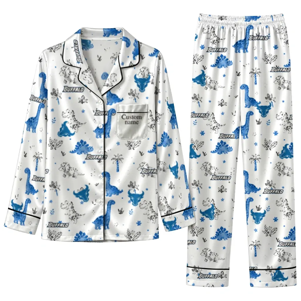 Buffalo Bulls Long Pajama Set Custom Character Scatter Best Selling Buffalo Bulls Long Pajama Set Custom Character Scatter Best Selling