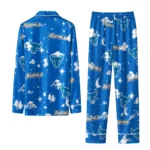 Buffalo Bulls Long Pajama Set Custom Cloud Stars Royal Blue Best Selling