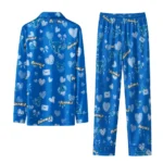 Buffalo Bulls Long Pajama Set Custom Heart Charms Royal Blue Best Selling