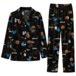 Buffalo Bulls Long Pajama Set Custom Icon Confetti Black Best Selling
