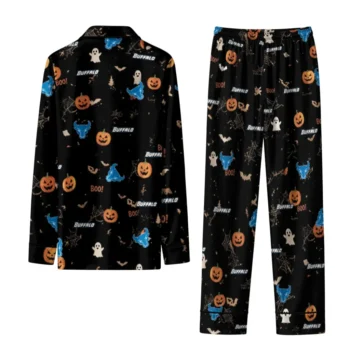 Buffalo Bulls Long Pajama Set Custom Icon Confetti Black Fashion Forward