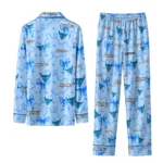 Buffalo Bulls Long Pajama Set Custom Ribbon Chains Royal Blue Best Selling