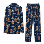 Buffalo Sabres Long Pajama Set Custom Candy Scatter Navy Blue Best Selling