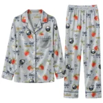 buffalo sabres long pajama set customized ribbon florals navy blue best selling.webp