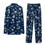 buffalo sabres long pajama set personalized heart charms navy blue best selling.webp