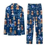 Byu Cougars Long Pajama Set Personalized Animal Scatter Blue Best Selling