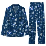 Byu Cougars Long Pajama Set Personalized Heart Charms Blue Best Selling