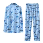 Byu Cougars Long Pajama Set Personalized Ribbon Chains Blue Best Selling