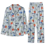 BYU Cougars Long Pajama Set - Personalized Ribbon Florals Blue 1 Byu Cougars Long Pajama Set Personalized Ribbon Florals Blue Best Selling