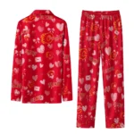 calgary flames long pajama set custom heart charms red best selling.webp